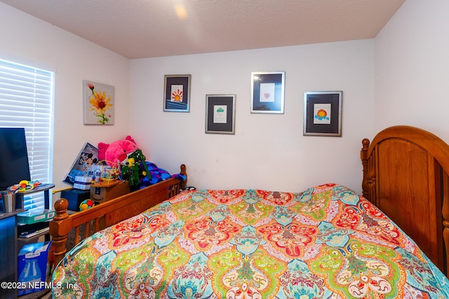 bedroom with a textured ceiling