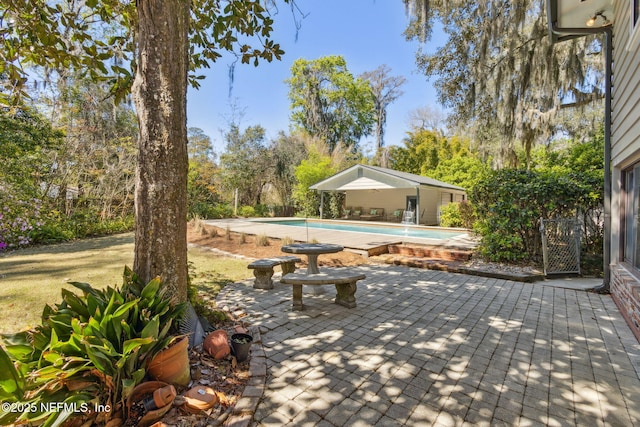 view of patio with an outdoor pool