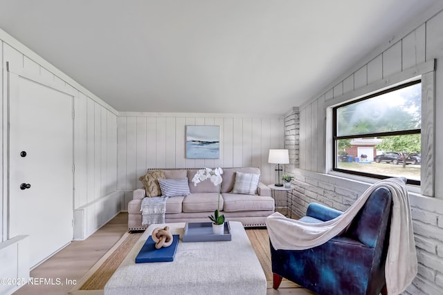 living area featuring wood finished floors