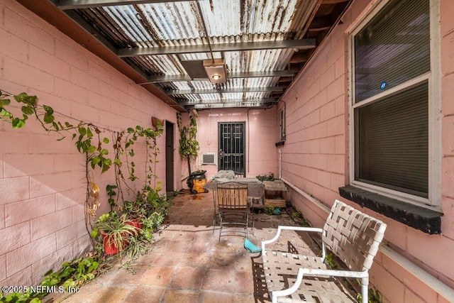 view of patio / terrace featuring a pergola