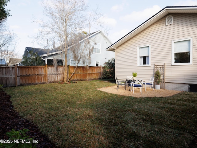 view of yard with fence