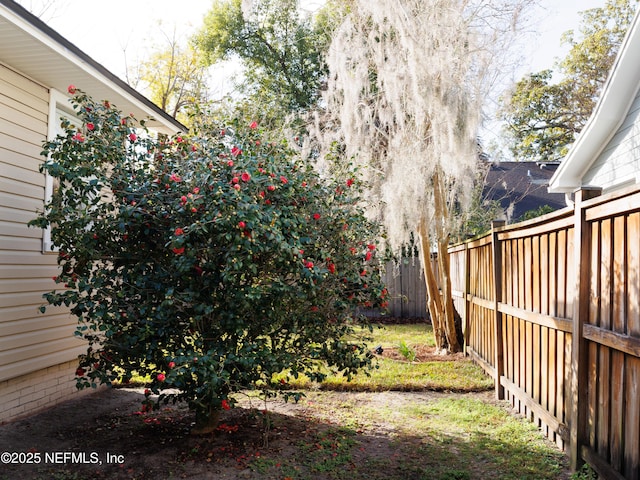 view of yard featuring a fenced backyard