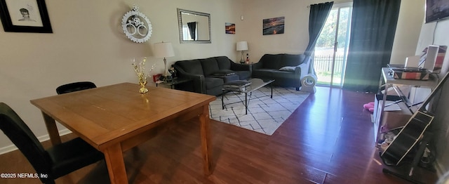 dining space featuring wood finished floors