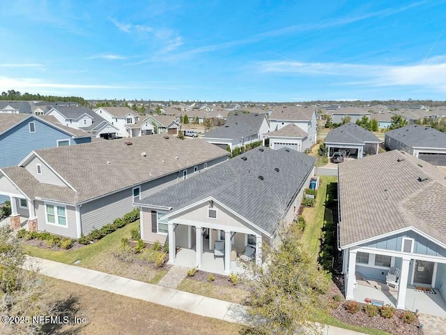 aerial view with a residential view