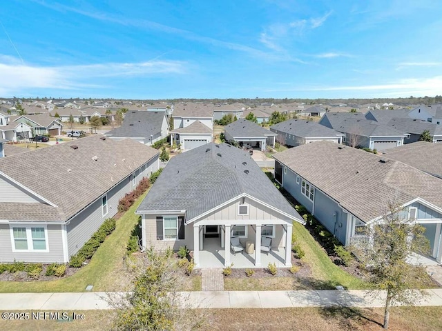 bird's eye view with a residential view