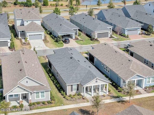 aerial view with a residential view