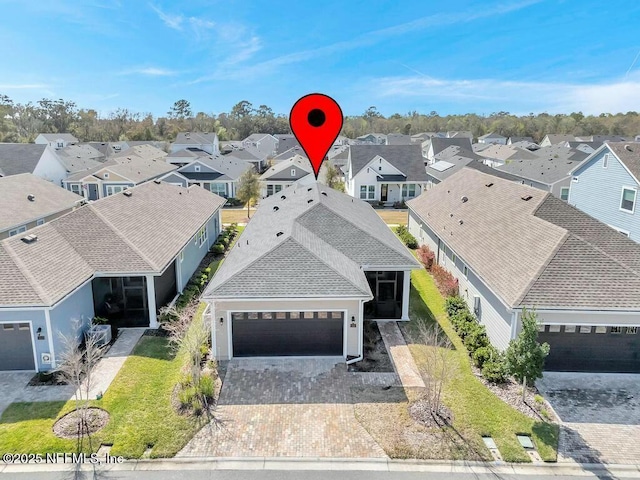 birds eye view of property featuring a residential view