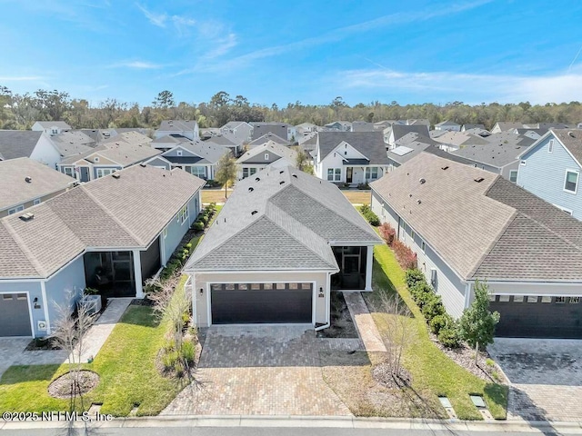 drone / aerial view with a residential view