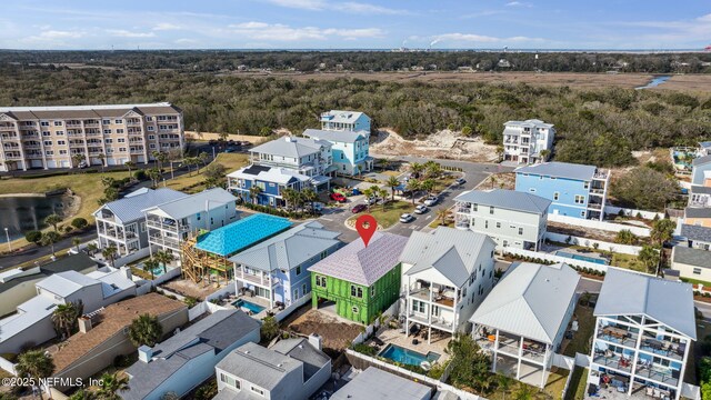 aerial view featuring a view of trees