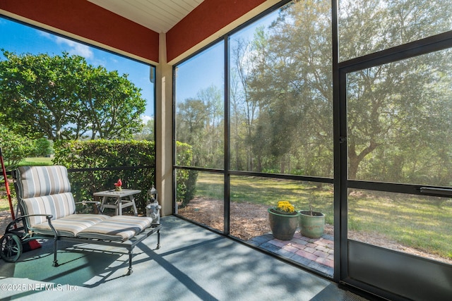 view of unfurnished sunroom