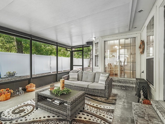 sunroom with visible vents