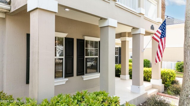 exterior space featuring covered porch