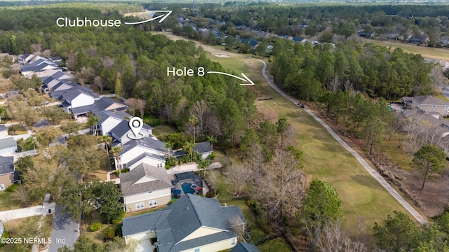 birds eye view of property featuring a residential view