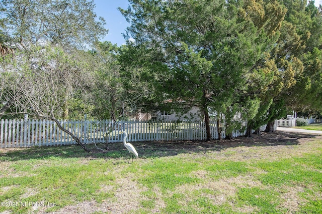 view of yard featuring fence