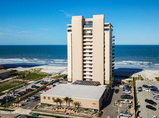 property view of water with a beach view