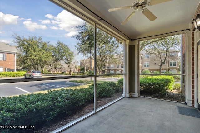 view of unfurnished sunroom