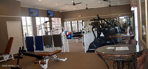 gym featuring carpet flooring