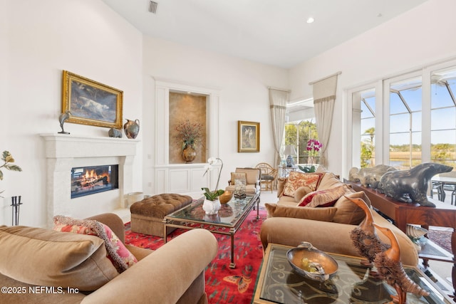 236 Deer Haven Dr, Ponte Vedra Beach, FL 32082 - living area with a glass covered fireplace
