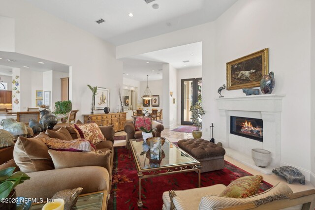 236 Deer Haven Dr, Ponte Vedra Beach, FL 32082 - living area featuring a premium fireplace and recessed lighting