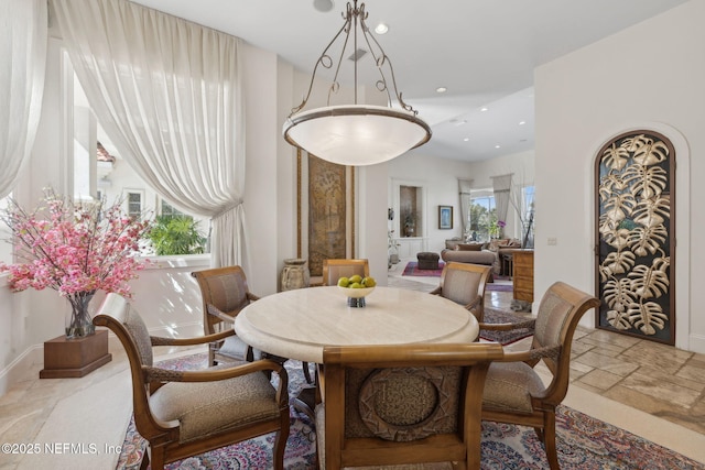 236 Deer Haven Dr, Ponte Vedra Beach, FL 32082 - dining space featuring recessed lighting, baseboards, and stone tile floors