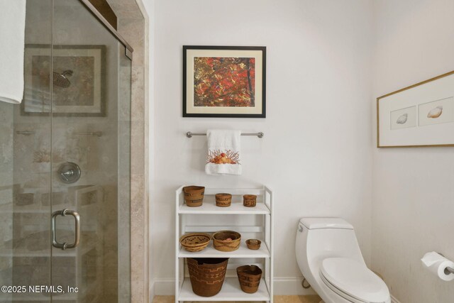 236 Deer Haven Dr, Ponte Vedra Beach, FL 32082 - full bathroom featuring toilet, a stall shower, and baseboards