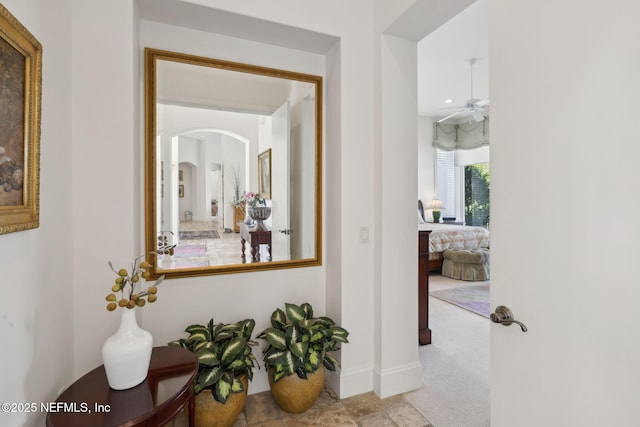 236 Deer Haven Dr, Ponte Vedra Beach, FL 32082 - corridor featuring arched walkways and baseboards