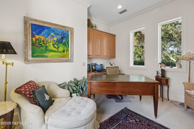 236 Deer Haven Dr, Ponte Vedra Beach, FL 32082 - home office with ornamental molding and baseboards