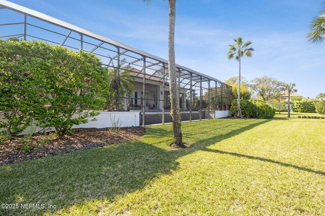 236 Deer Haven Dr, Ponte Vedra Beach, FL 32082 - view of green lawn featuring a lanai