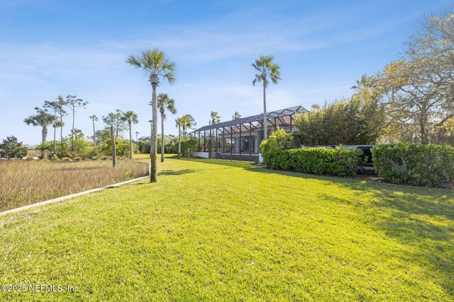 236 Deer Haven Dr, Ponte Vedra Beach, FL 32082 - view of green lawn featuring a lanai