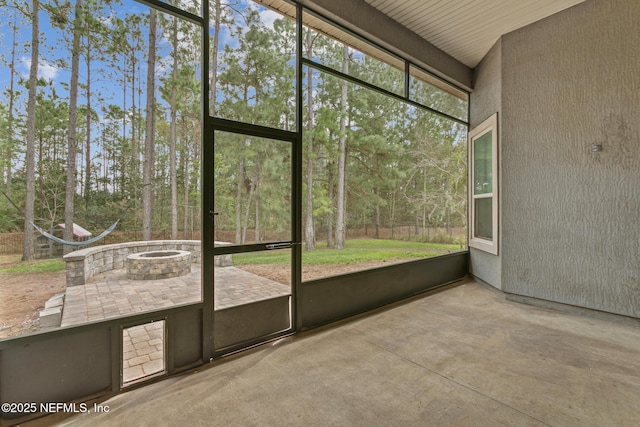 view of unfurnished sunroom