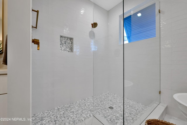 bathroom featuring a walk in shower