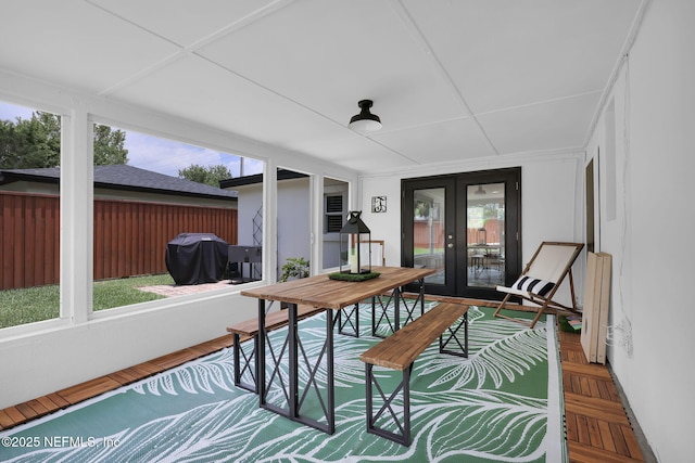 sunroom / solarium with french doors