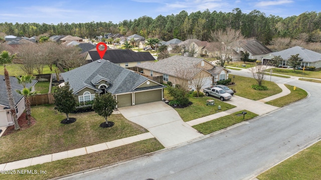 bird's eye view featuring a residential view