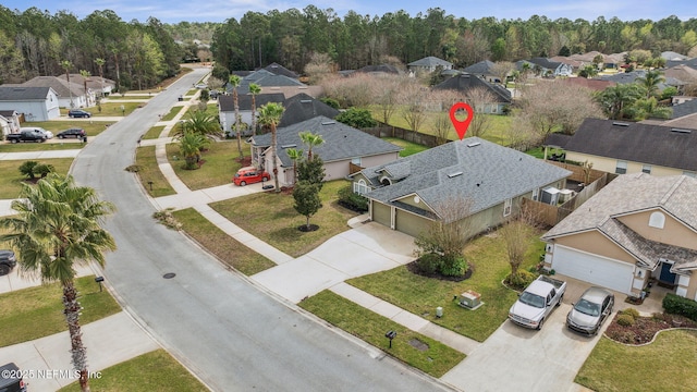 drone / aerial view featuring a residential view