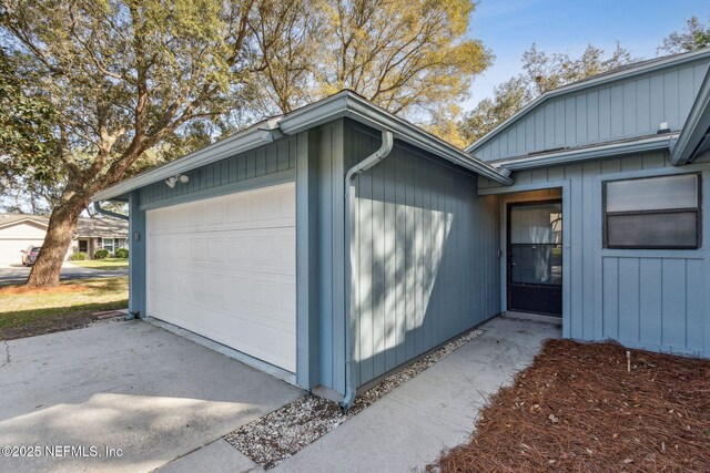 garage with driveway