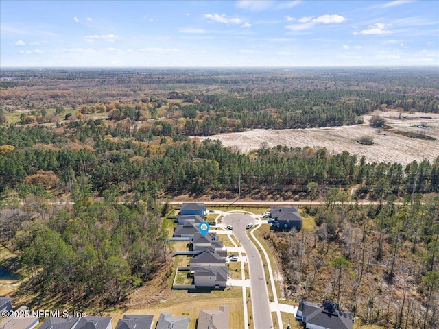 aerial view with a forest view