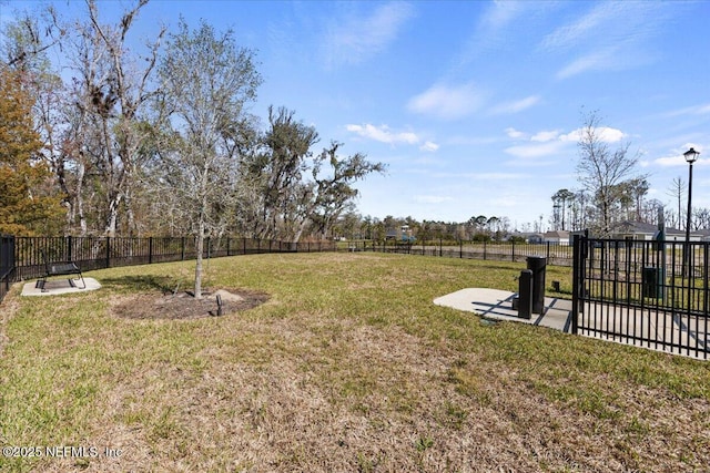 view of yard featuring fence