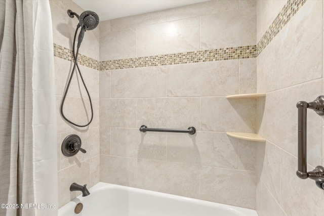 full bath featuring shower / bath combo with shower curtain