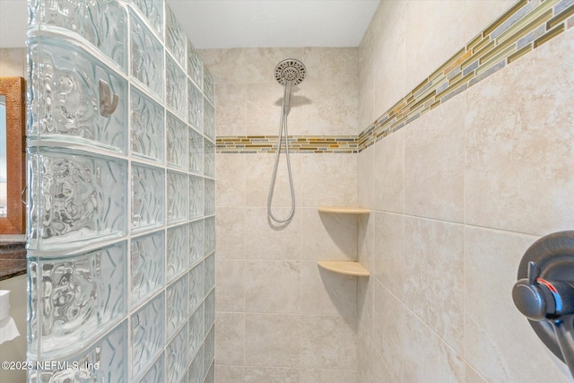 details featuring a tile shower