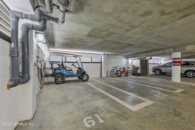 view of parking garage