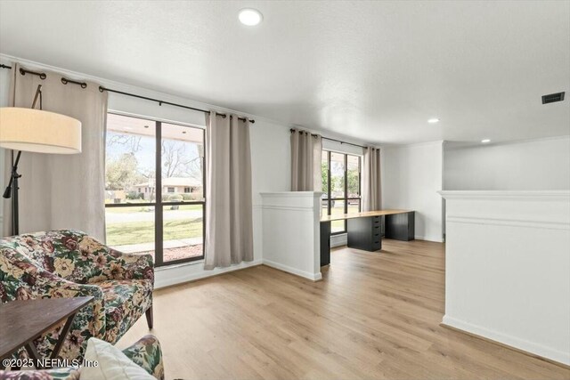 2204 Chablis Ct W, Orange Park, FL 32073 - living area featuring light wood-type flooring, visible vents, and recessed lighting