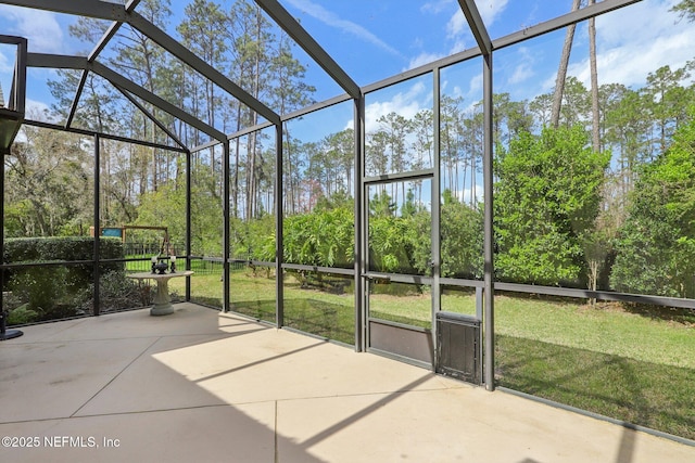 view of unfurnished sunroom