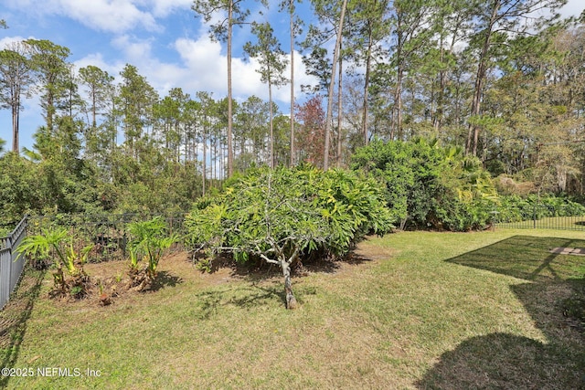 view of yard with fence