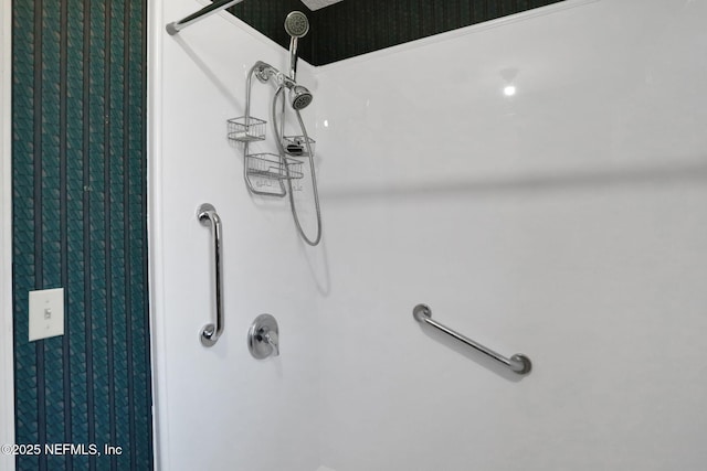 interior details featuring walk in shower