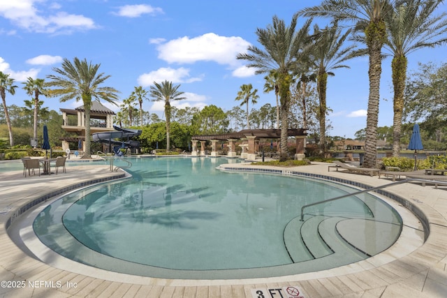 pool featuring a patio area