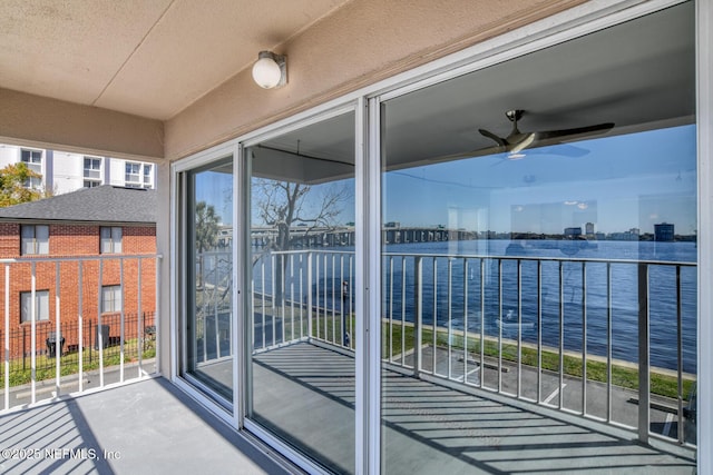 balcony with a water view