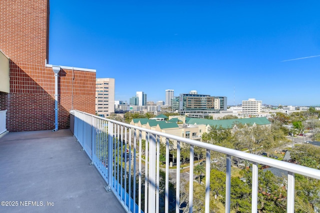 balcony featuring a view of city