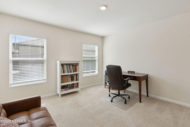 office with carpet and baseboards