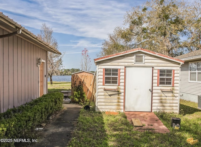 view of shed