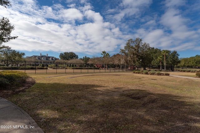 view of yard with fence